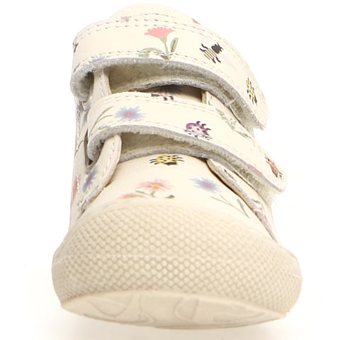 NATURINO Halbschuh COCOON in créme with a beautiful Blühwiese floral pattern