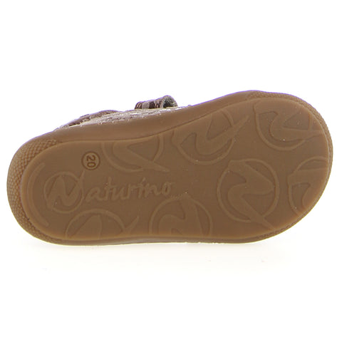Bronze and floral patterned NATURINO Halbschuh COCOON, perfect for stylish kids