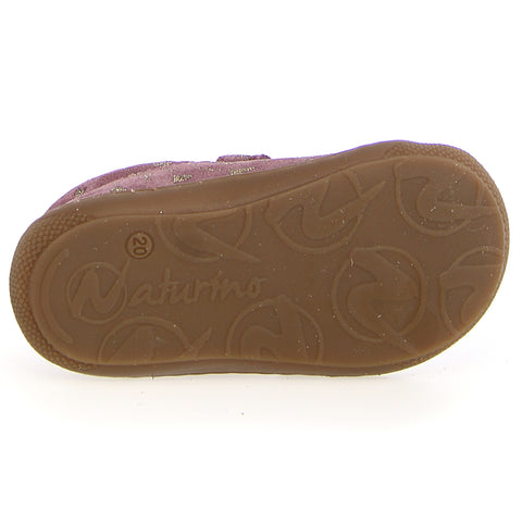 NATURINO Halbschuh COCOON in magnolia with gold heart details for kids