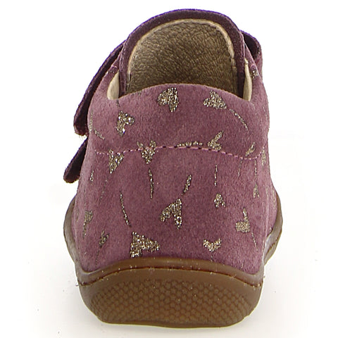 NATURINO Halbschuh COCOON in magnolia color with gold hearts pattern