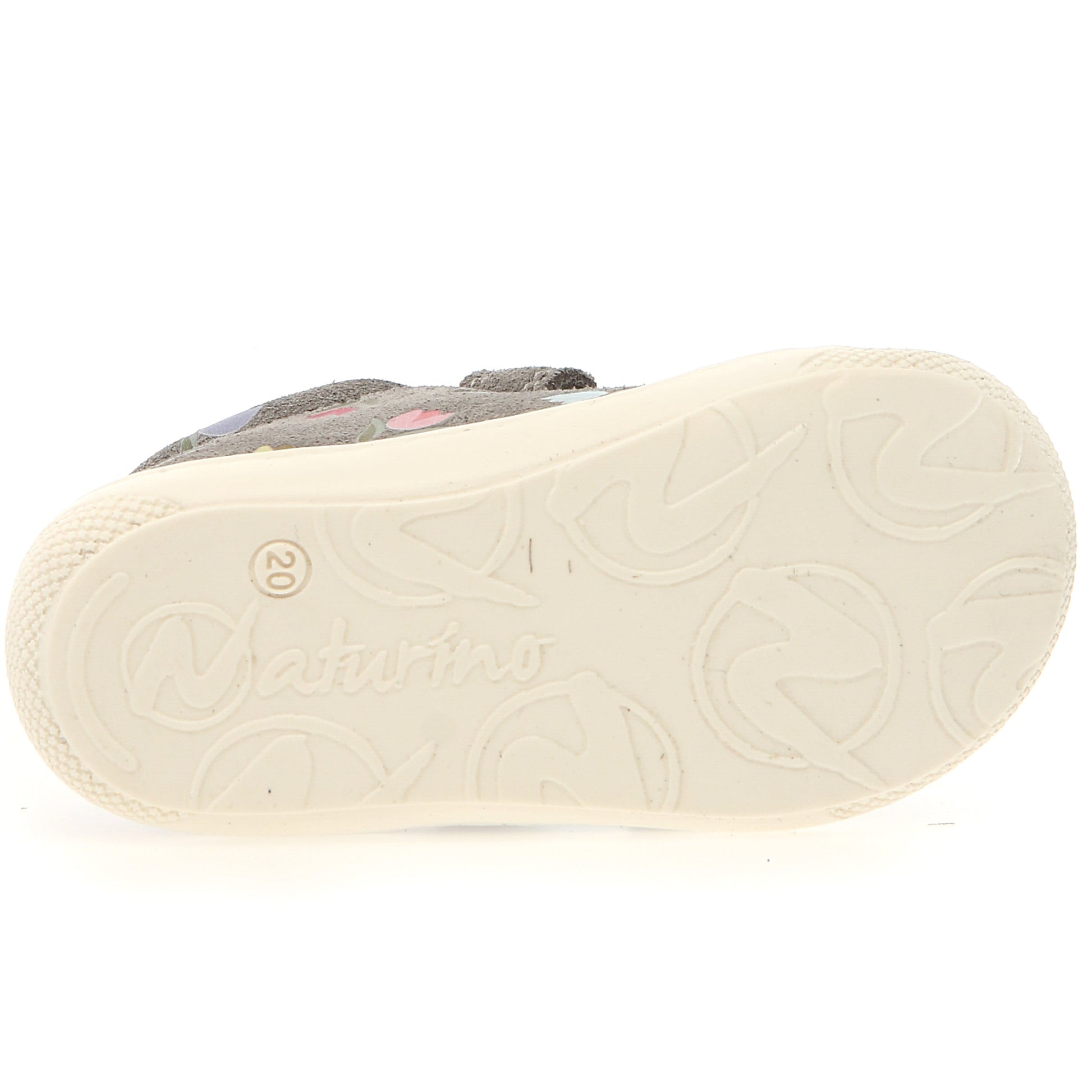 Naturino COCOON Halbschuh in grau mit niedlichem Tulpenmuster
