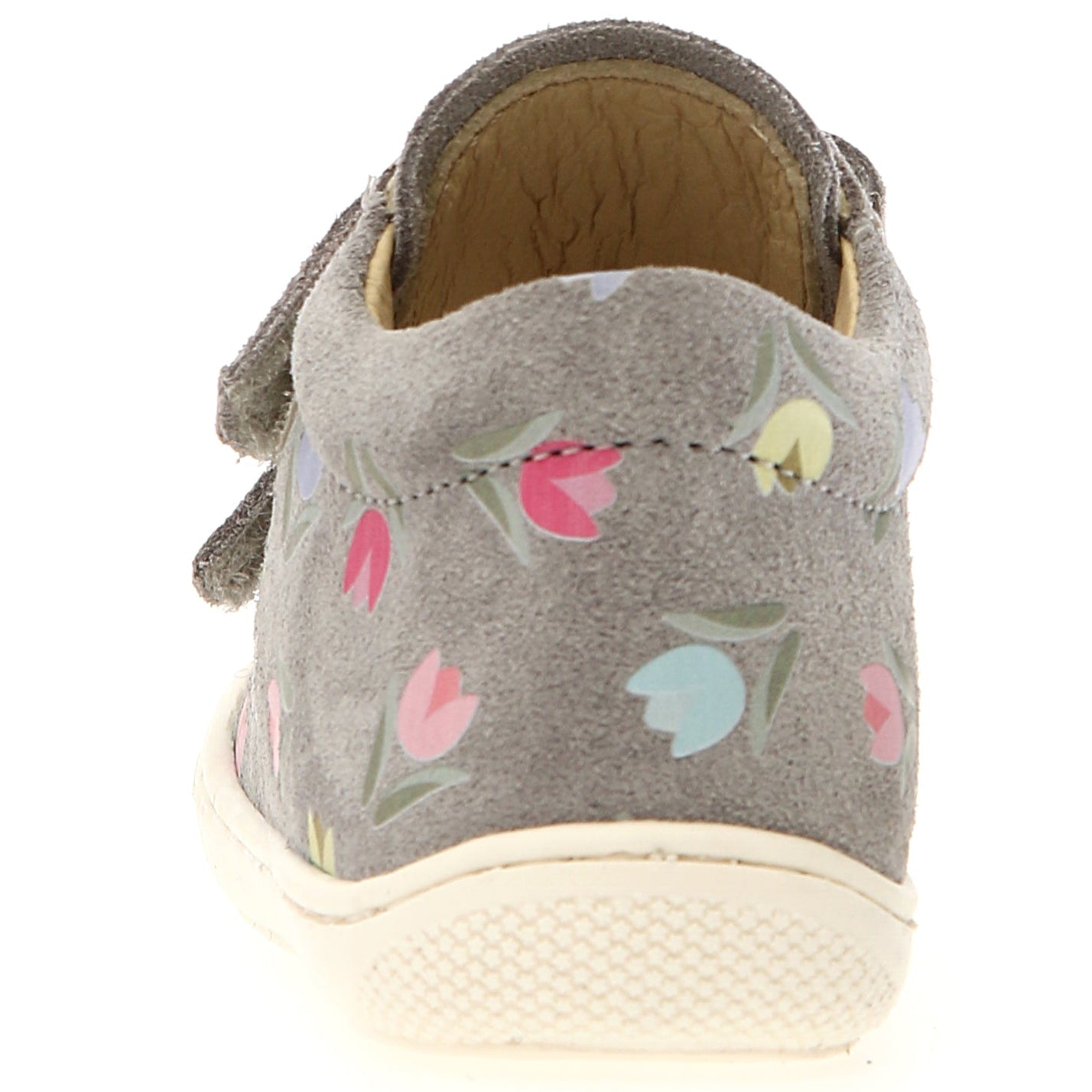 Bequemer Halbschuh COCOON in grau mit buntem Tulpenmuster