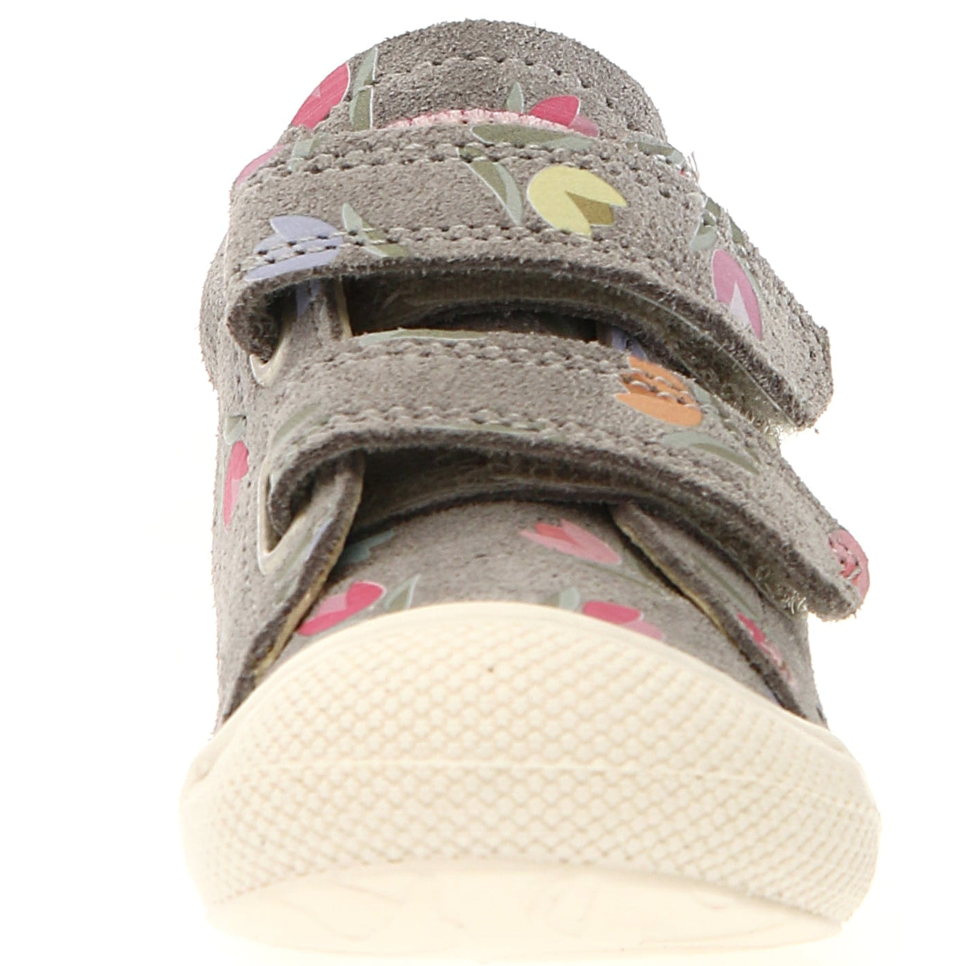 Grauer Halbschuh mit fröhlichem Tulpenprint