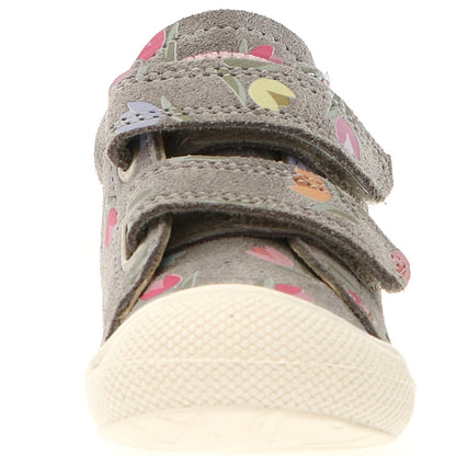 Grauer Halbschuh mit fröhlichem Tulpenprint