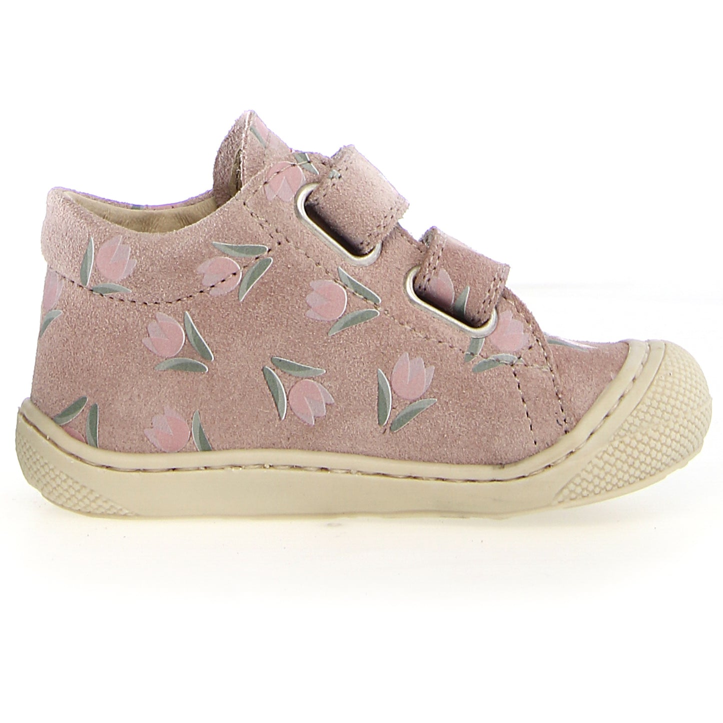 Kinder-Halbschuhe in zartem Rosa mit Blumenmuster