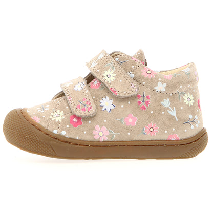 NATURINO Halbschuh COCOON - beige / Streublümchen - A comfortable beige shoe with scattered flower pattern for kids