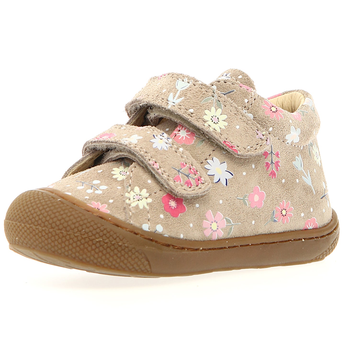 NATURINO Halbschuh COCOON - beige / Streublümchen, cute floral pattern kids' shoe