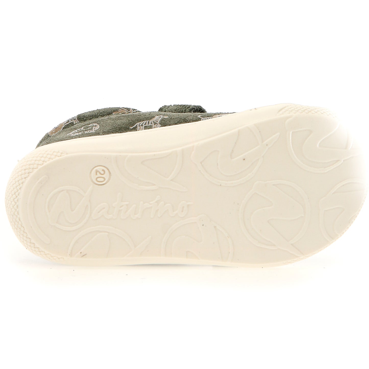 NATURINO Halbschuh COCOON in olive green and safari print for kids