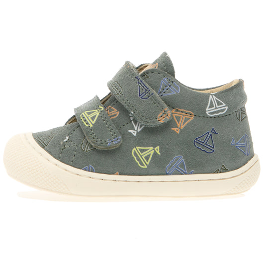 NATURINO Halbschuh COCOON in mineralgrün, hochwertige Kinderboote aus strapazierfähigem Material