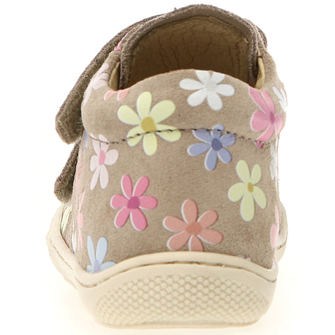 Stylish beige and floral NATURINO Halbschuh COCOON for kids' footwear