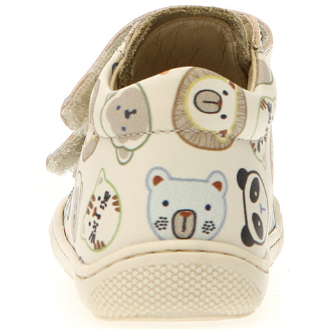 NATURINO Halbschuh COCOON - créme / sand / Wildtiere - hochwertiger Kinderschuh aus echtem Leder