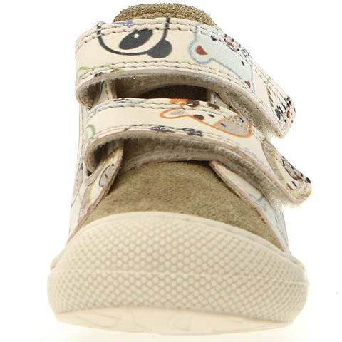 NATURINO Halbschuh COCOON - créme / sand / Wildtiere - Stylish cream and sand half shoe with wild animal print for kids