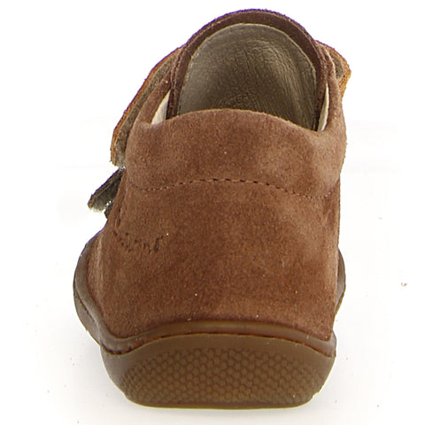 Top view of NATURINO Halbschuh CORKEL in cognac color, showing the lace-up detail