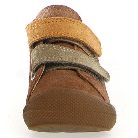 NATURINO Halbschuh CORKEL in pistazie color, front view, with curry color accents