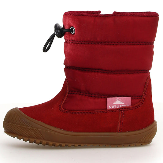 NATURINO NATURTEX Stiefel HOCHALPEN in weinrot, side view, on white background