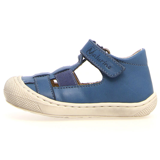 NATURINO HALBSANDALE LANGEN - BLAU kids' blue sandal with comfortable straps and durable sole