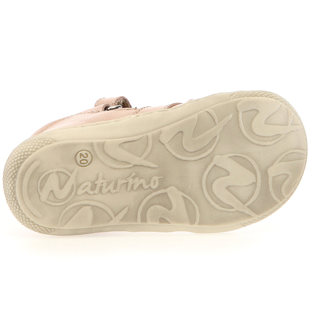 NATURINO Halbsandale MAGGY - pastellrosa: Mädchen Sandale mit Blumenapplikation und Klettverschluss