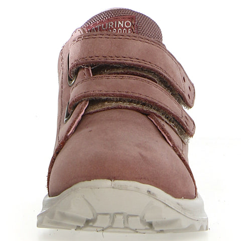 Angled view of the NATURINO RAINSTEP TEX Halbschuh PARPAR - altrosa shoe highlighting the breathable and waterproof material