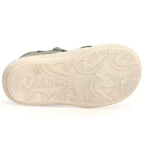 NATURINO Halbsandale PUFFY - mineralgrün: Comfortable and stylish green half sandal for kids with durable material