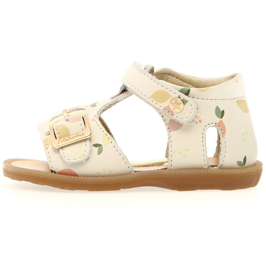 NATURINO Sandale QUARZO - créme / Sommerfrüchte kids' cream sandals with fruit design - perfect for summer outings and playtime