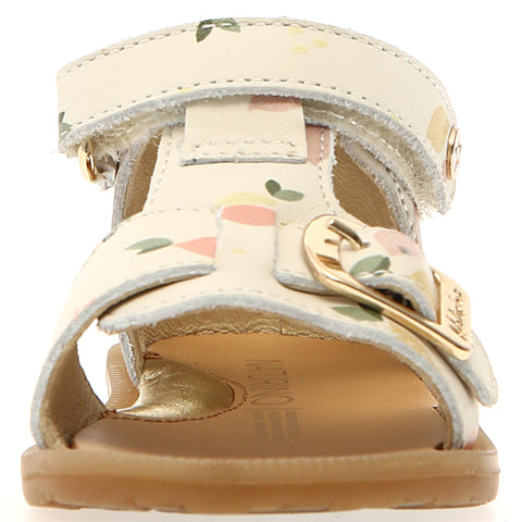 NATURINO Sandale QUARZO - créme / Sommerfrüchte: Comfortable cream-colored sandal with fruity summer design