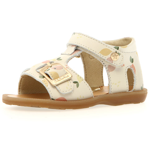 NATURINO Sandale QUARZO - créme / Sommerfrüchte: Comfortable cream-colored sandals with fruity summer design