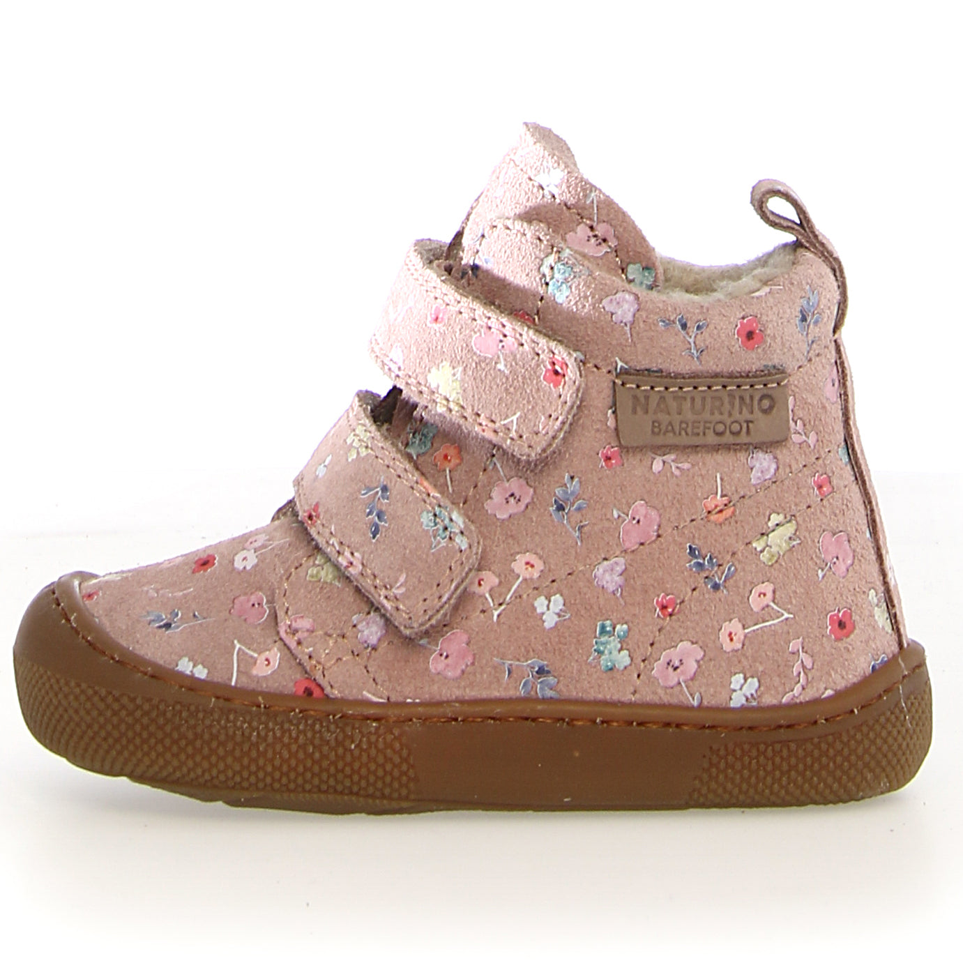 Pair of NATURINO Stiefel WIGGHI in pink with a beautiful floral pattern, perfect for a lovely stroll in the garden