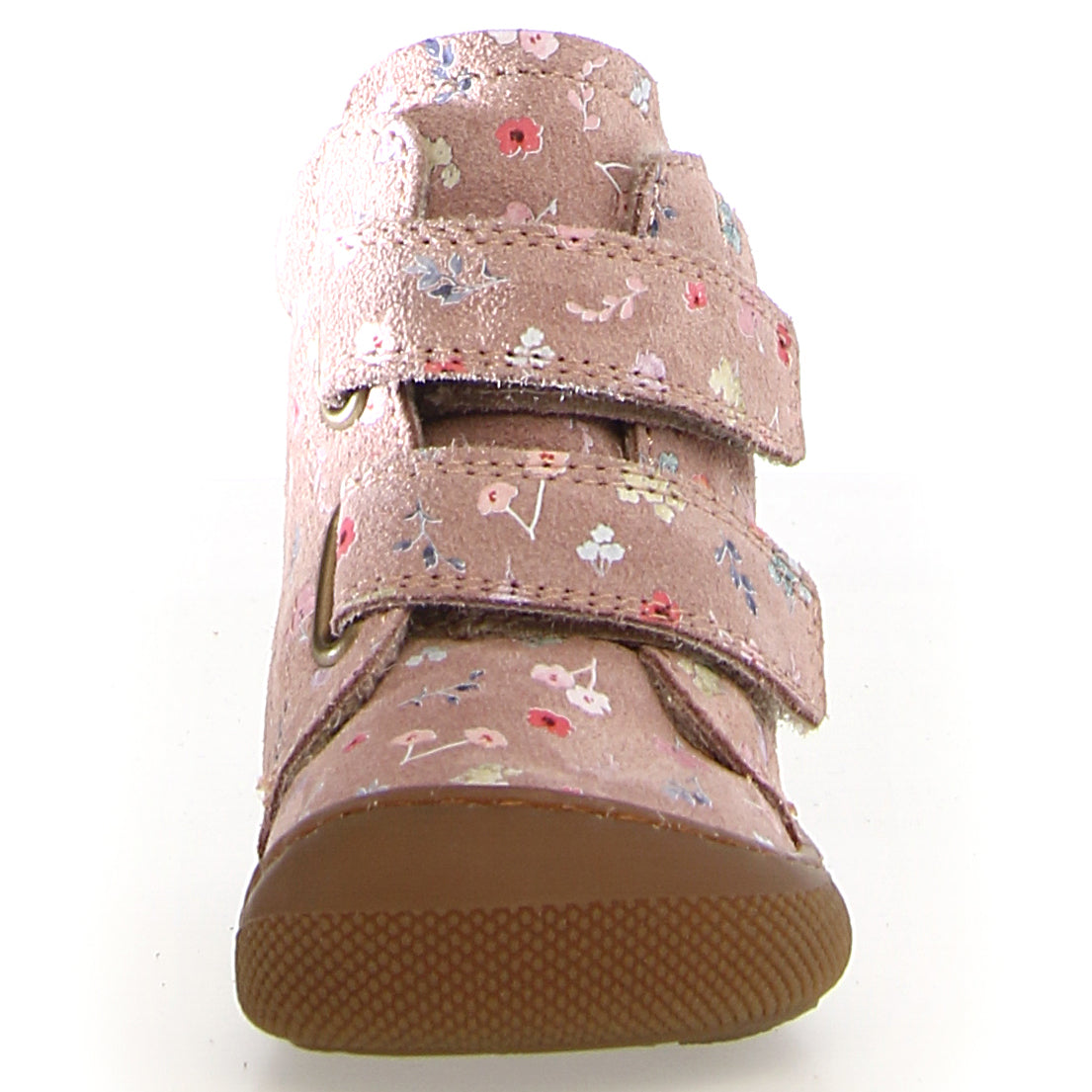 Beautiful pink floral NATURINO Stiefel WIGGHI boots for girls with a blooming meadow design