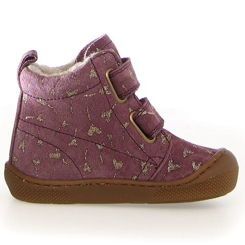 NATURINO Stiefel WIGGHI in lila color with golden heart pattern for girls