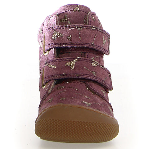 NATURINO Stiefel WIGGHI - lila / goldene Herzen: Fashionable purple boots with golden heart design for kids
