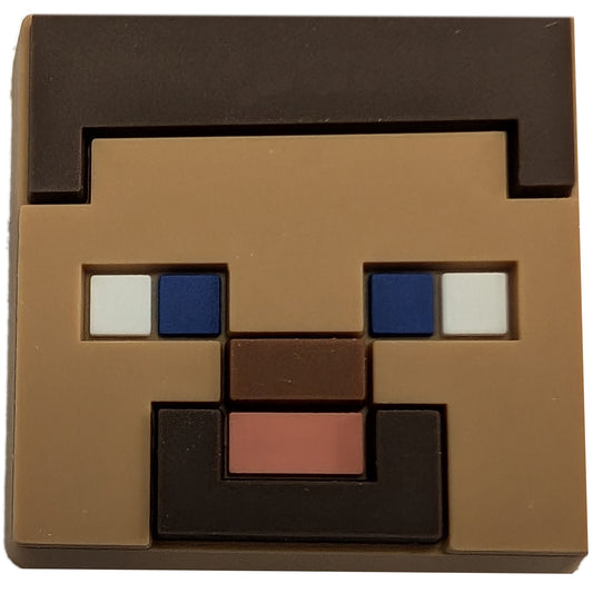 Alt text: Brown CROCS Jibbitz with MINECRAFT design, featuring iconic characters and elements from the game, perfect for gaming enthusiasts and fans of the popular virtual world