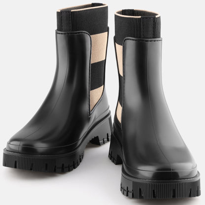 Lemon Jelly Gummistiefel Selena aus langlebigem Material in schwarz und beige, ideal für nasse Tage