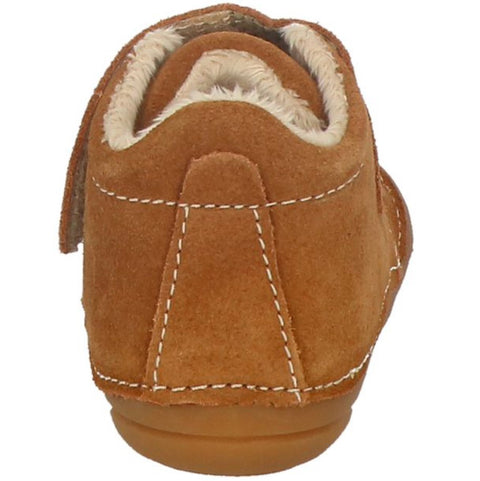 Brown LURCHI PreWalker FONSI gefüttert shoes with warm lining in cognac color