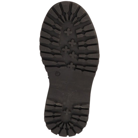 Top view of LURCHI TEX Stiefelette XENIA - schwarz / Lack ankle boot displaying round toe and practical side zip closure