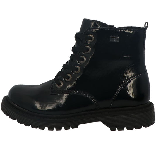 LURCHI TEX Stiefelette XENIA - schwarz / Lack girls ankle boot with durable rubber sole and stylish black patent leather finish