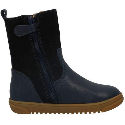 Close-up of LURCHI TEX Barfuß Stiefel MENCIA 63L4013005 - navy barefoot boots for kids