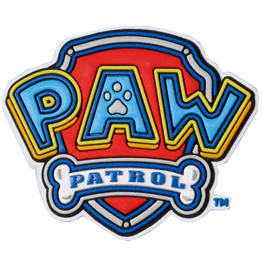 CROCS Jibbitz featuring Paw Patrol logo, a popular children's cartoon series 