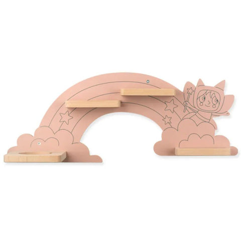  TONIES Wandregal Hinter dem Regenbogen - Kids' wall shelf with rainbow motif for organizing toys and books