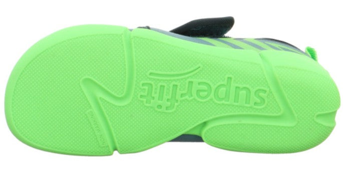 Bequemer Superfit Hausschuh VENTI 6702-70 in schwarz und hellgrün für optimalen Komfort zuhause