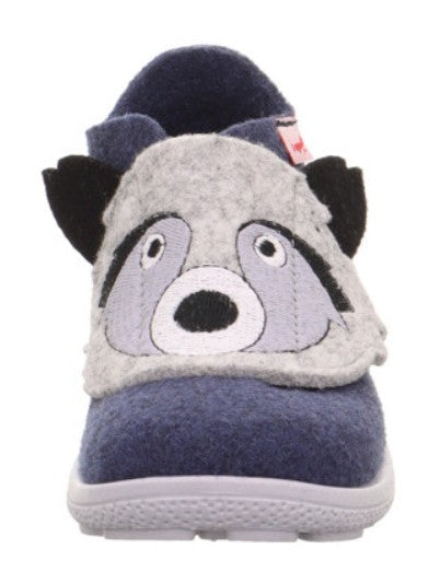 Superfit Hausschuh HAPPY 6295-801 in navy, grau und wolf, mit rutschfester Sohle für sicheren Halt zuhause