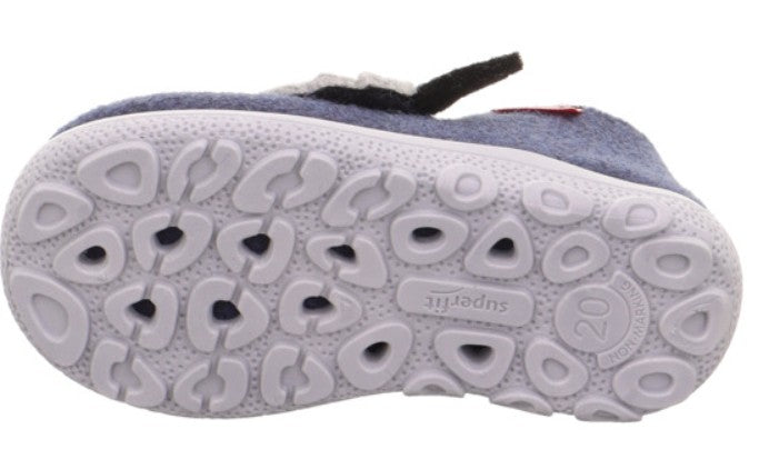 Bequemer SUPERFIT Hausschuh HAPPY 6295-801 im navy/blau, grau und wolf-farben, perfekt für kalte Tage