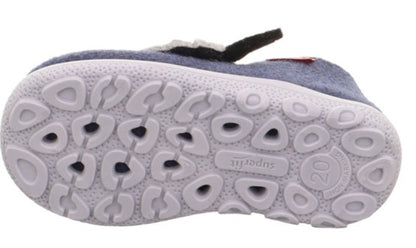 Bequemer SUPERFIT Hausschuh HAPPY 6295-801 im navy/blau, grau und wolf-farben, perfekt für kalte Tage