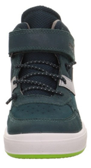 Superfit MAVERICK Knöchelschuh in dunkelblau und hellgrün, ideal für aktive Kinder mit stabilem Sohlenprofil und wasserdichter GORE TEX Technologie