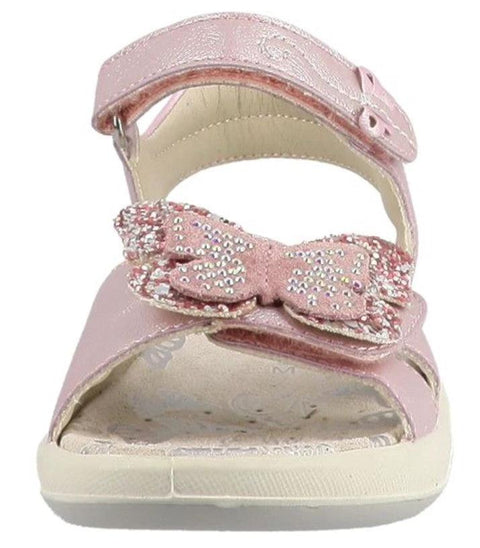 Sandale LURCHI FARFALLA rosa Glitzer mit Schleife und Glitzer-Schmetterling, Modell custom.modellbezeichnung