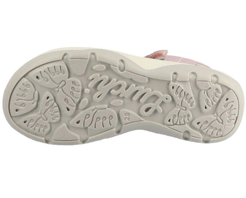 Sandale LURCHI FARFALLA rosa Glitzer Schmetterling; helle Sohle mit LURCHI-Logo, Modell custom.modellbezeichnung