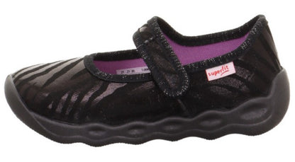 SUPERFIT Hausschuh BUBBLE 6271-005 schwarz / Zebramuster
