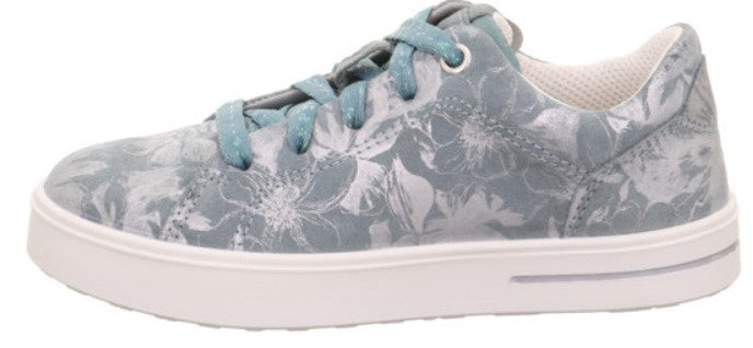 SUPERFIT Halbschuh STELLA 807-841 - graublau / silberne Blumen