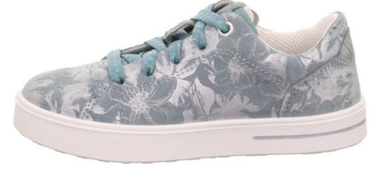 SUPERFIT Halbschuh STELLA 807-841 - graublau / silberne Blumen