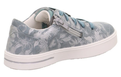 SUPERFIT Halbschuh STELLA 807-841 - graublau / silberne Blumen