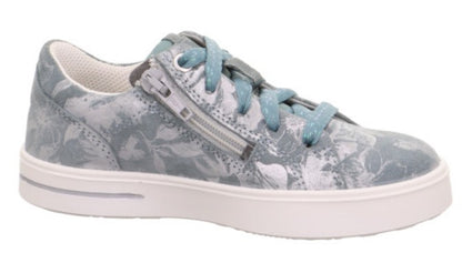 SUPERFIT Halbschuh STELLA 807-841 - graublau / silberne Blumen